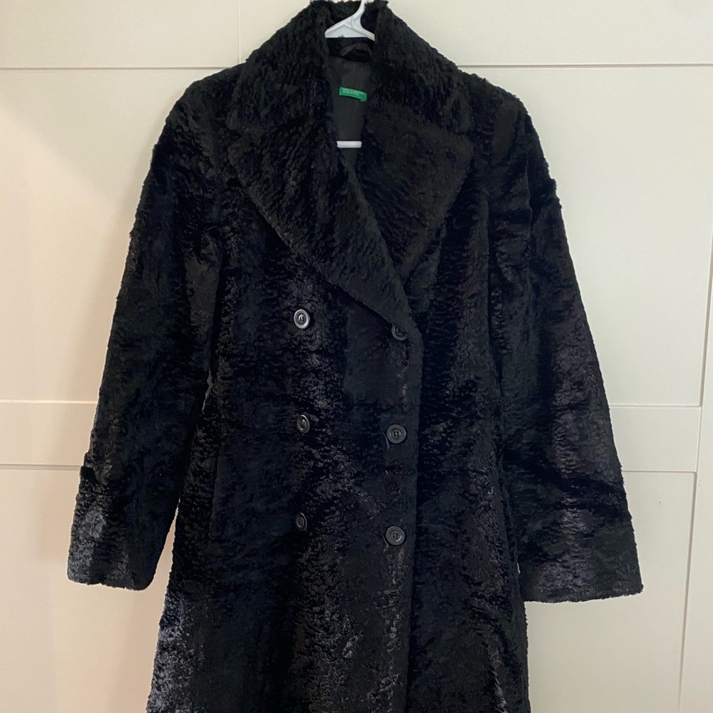 UNITED COLORS OF BENETTON Vintage Faux Curly Coat